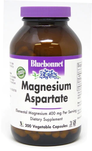 Bluebonnet Nutrition Magnesium Aspartate -- 400 mg - 200 Vegetable Capsules