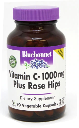 Bluebonnet Nutrition Vitamin C-1000 mg Plus Rose Hips -- 90 Vegetable Capsules