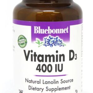 Bluebonnet Nutrition Vitamin D3 -- 400 IU - 180 Vegetable Capsules