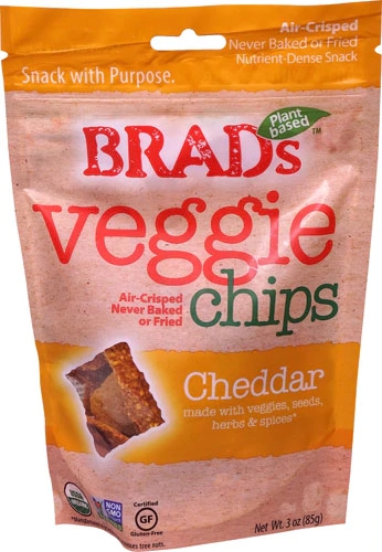 Brad's Raw Foods Veggie Chips Cheddar -- 3 oz