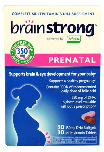 BrainStrong Prenatal Multivitamin & DHA Supplement -- 60 Tablets