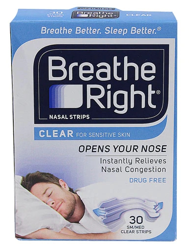 Breathe Right Nasal Strips Clear Small-Medium -- 30 Strips