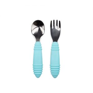 Bumkins Spoon & Fork - Blue -- 1 Set