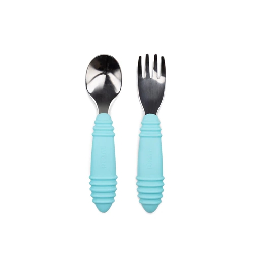 Bumkins Spoon & Fork - Blue -- 1 Set