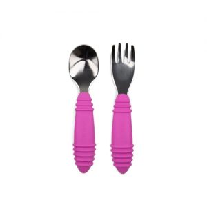 Bumkins Spoon & Fork - Fuchsia -- 1 Set