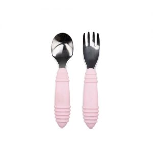 Bumkins Spoon & Fork - Pink -- 1 Set