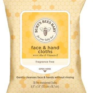 Burt's Bees Baby Face & Hand Cloths Unscented Cleansing Wipes for Sensitive Skin -- 1 Package