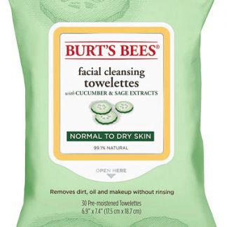 Burt's Bees Facial Cleansing Towelettes for Normal to Dry Skin Cucumber and Sage -- 30 Towelettes