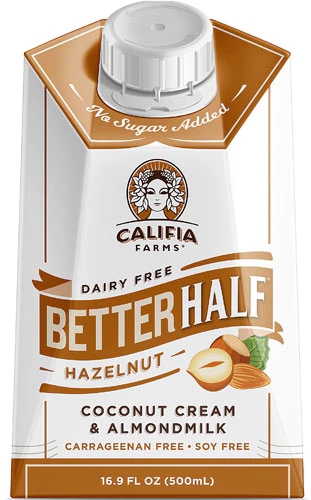 Califia Farms Dairy Free Better Half Coconut Cream & Almond Milk Hazelnut -- 16.9 oz