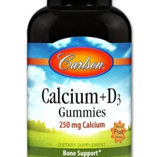 Carlson Calcium plus D3 Gummies Natural Fruit -- 250 mg - 60 Vegetarian Gummies