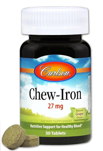 Carlson Chew-Iron Grape -- 27 mg - 30 Tablets