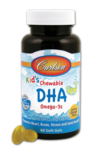 Carlson for Kids Chewable DHA Bursting Orange -- 60 Chewable Softgels