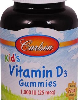Carlson Kid's Vitamin D3 Gummies Natural Fruit -- 1000 IU - 60 Gummies