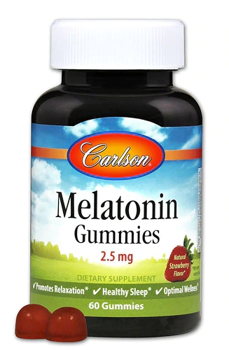 Carlson Melatonin Gummies Natural Strawberry -- 2.5 mg - 60 Gummies