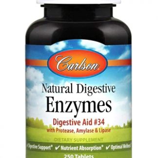 Carlson Natural Digestive Enzymes Digestive Aid No 34 -- 250 Tablets