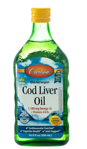 Carlson Norwegian Cod Liver Oil Natural Lemon -- 16.9 fl oz