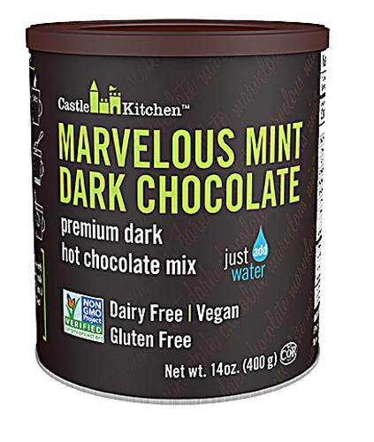 Castle Kitchen Premium Dark Hot Chocolate Mix Vegan Marvelous Mint Dark Chocolate -- 14 oz
