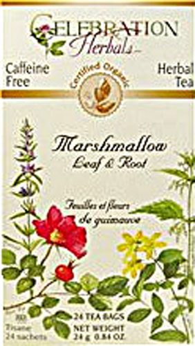 Celebration Herbals Organic Marshmallow Leaf and Root Tea Caffeine Free -- 24 Herbal Tea Bags