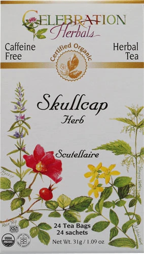 Celebration Herbals Organic Skullcap Root Tea Caffeine Free -- 24 Herbal Tea Bags