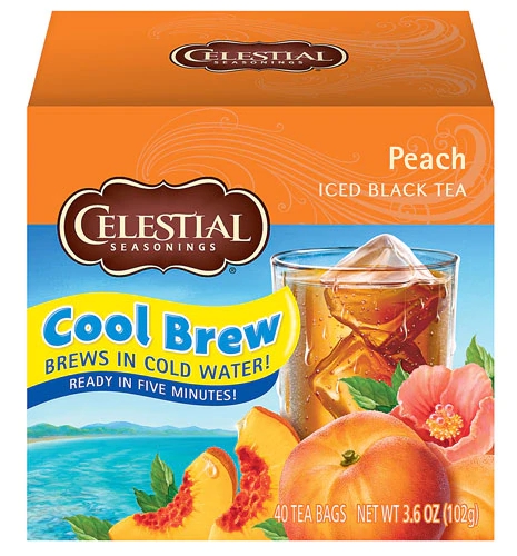Celestial Seasonings Cool Brew Iced Black Tea Peach -- 40 Tea Bags