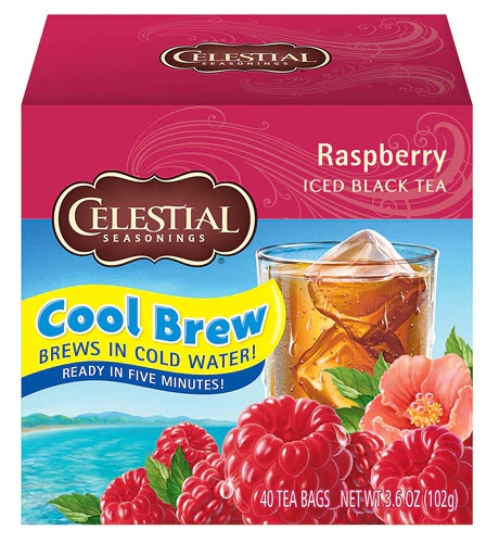 Celestial Seasonings Cool Brew Iced Black Tea Raspberry -- 40 Tea Bags