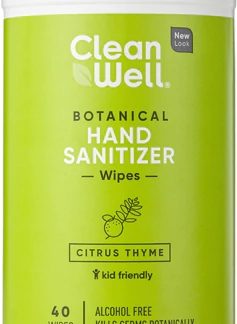 CleanWell Botanical Hand Sanitizer Wipes Citrus Thyme -- 40 Wipes