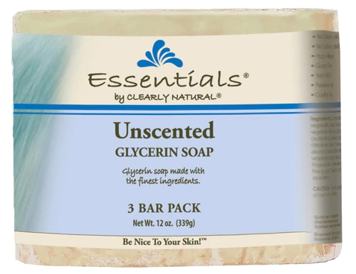 Clearly Natural Essentials Glycerine Bar Soap Unscented -- 3 Bars