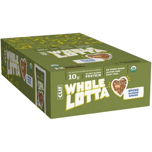 Clif Whole Lotta Organic Protein Fruit Nut & Seed Bars Spiced Almond Ginger -- 1.98 oz Each / Pack of 12