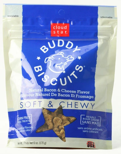 Cloud Star Soft and Chewy Buddy Biscuits™ Dog Treats Bacon and Cheese -- 6 oz