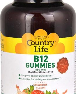 Country Life B12 Gummies Strawberry -- 850 mcg - 60 Gummies