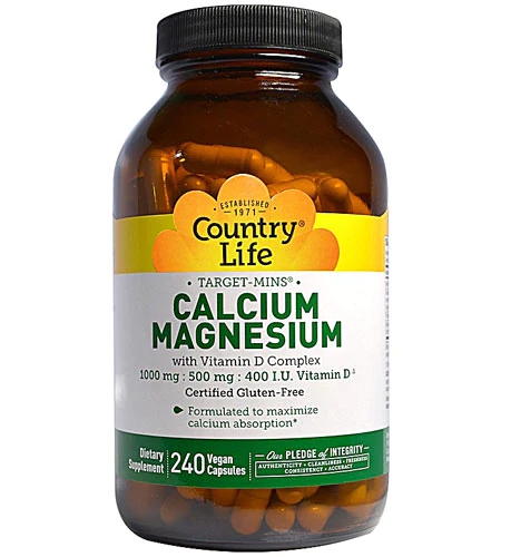 Country Life Calcium-Magnesium with Vitamin D Complex -- 240 Vegetarian Capsules