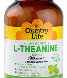Country Life L-Theanine Mint -- 100 mg - 60 Smooth Melts