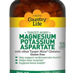 Country Life Magnesium-Potassium Aspartate -- 90 Vegetarian Tablets