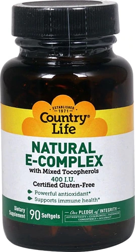 Country Life Natural E-Complex with Mixed Tocopherols -- 400 IU - 90 Softgels