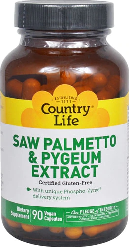 Country Life Saw Palmetto and Pygeum Extract -- 90 Vegetarian Capsules