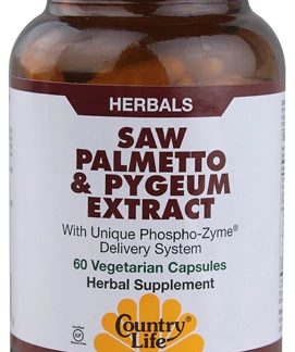 Country Life Saw Palmetto and Pygeum Extract -- 60 Vegetarian Capsules