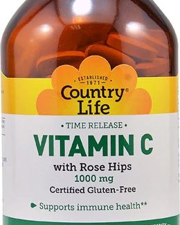 Country Life Time Release Vitamin C with Rose Hips -- 1000 mg - 250 Tablets