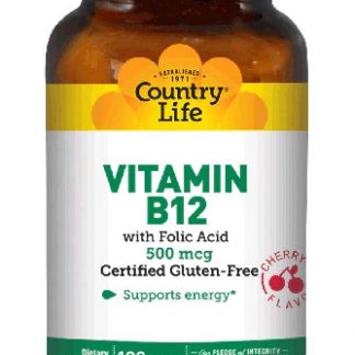 Country Life Vitamin B12 Cherry -- 500 mcg - 100 Lozenges