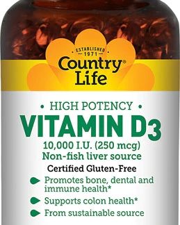 Country Life Vitamin D3 -- 10,000 IU - 30 Softgels