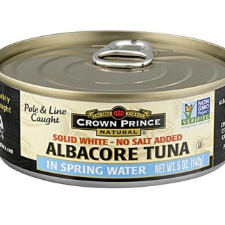 Crown Prince Natural Albacore Tuna Solid White In Spring Water No Salt Added -- 5 oz