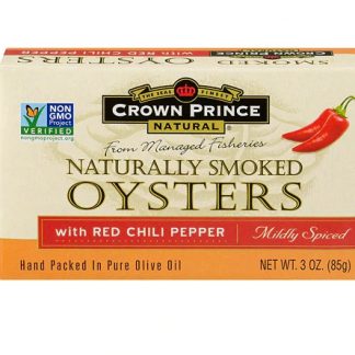 Crown Prince Naturally Smoked Oysters with Red Chili Peppers Mildly Spiced -- 3 oz