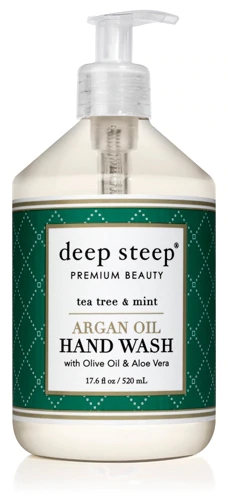 Deep Steep Argan Oil Hand Wash with Olive Oil and Aloe Vera Tea Tree & Mint -- 17.6 fl oz