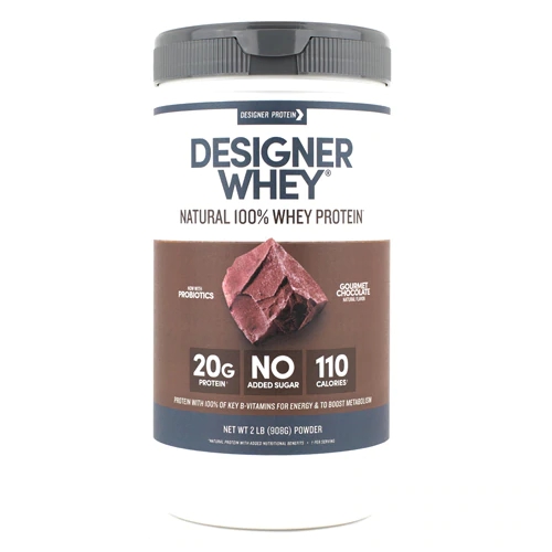 Designer Protein Natural 100% Whey Protein Powder Gourmet Chocolate -- 2 lbs