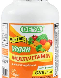 Deva Vegan Multivitamin and Mineral Supplement Iron Free -- 90 Tablets