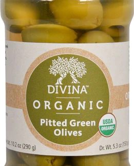 Divina Organic Pitted Green Olives -- 10.2 oz