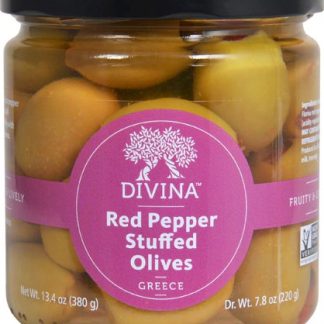 Divina Red Pepper Stuffed Olives -- 13.4 oz