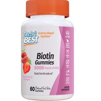 Doctor's Best Biotin Gummies Strawberry Delight -- 5000 mcg per serving - 60 Gummies