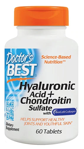 Doctor's Best Hyaluronic Acid + Chondroitin Sulfate -- 60 Tablets