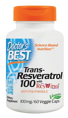 Doctor's Best Trans-Resveratrol 100 featuring ResVinol-25™ -- 100 mg - 60 Veggie Caps