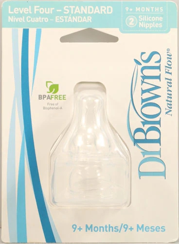 Dr. Brown's Level 4 - Standard Silicone Nipple -- 2 Pack